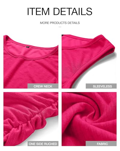 image for BTFBM Women 2025 Summer Sleeveless Tank Dresses Crew Neck Slim Fit Sho