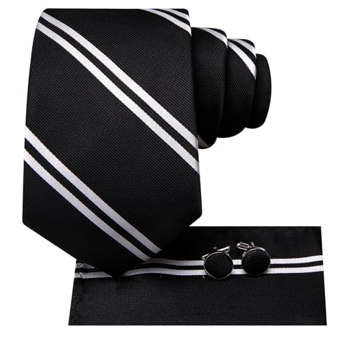 Image of Hi-Tie Mens 70inches Tie Set Extra Long Necktie for Men Cufflinks Handkerchief Big Tall Men Business Wedding