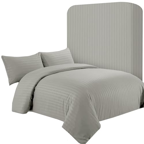 Parure de lit en satin douce et anti plis pour lit super king size gris - 2