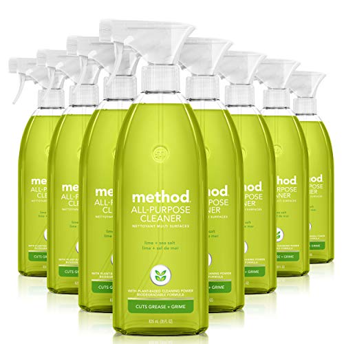 Method All Purpose Cleaner, Lime + Sea Salt, 28 Fl Oz (Pack of 8), Eco-Friendly Multi-Surface Cleaning Spray