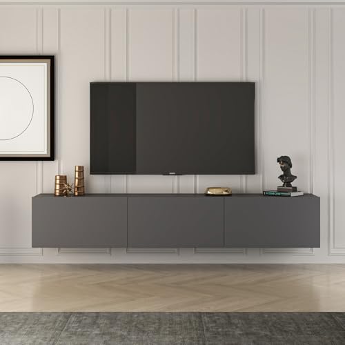 supporto per TV 150 x 30 x 32 cm 100% melamina rivestito in design moderno per spazi viventi e intrattenimento elegante antracite