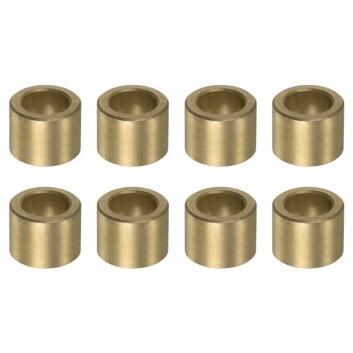 QUARKZMAN 8 Stück Gleitlager Hülse 8 mm Bohrung x 12 mm Außendurchmesser x 10 mm Länge, Selbstschmierende Gesinterte Bronzebuchsen