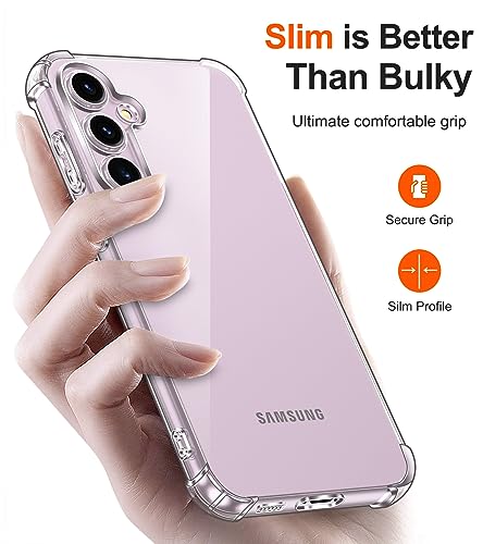 Image of Lustree Back Cover Transparent Case Compatible with Samsung Galaxy S23 | Clear + TPU Case with 4 Corner Air Cushion Protection & Camera Protection | Slim& Stylus Cover