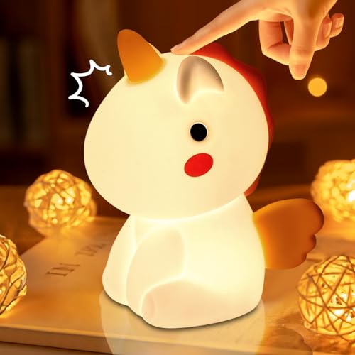 Vicukten Unicórnio Luz noturna infantil, 7 cores luz removedores infantis, recarregável candeeiro de noite LED, luz de silicone para bebé de noite, crianças presente para quarto