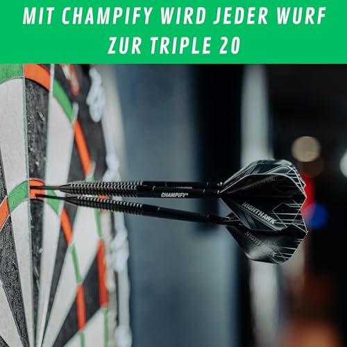 Champify® 15 x 42mm Fusion Dart Schäfte und 15 x Nighthawk Flights | Kunststoff & Aluminium Shafts und Flights als Dart Zubehör für Steeldarts und Softdarts | Für Dartpfeile mit 2BA Gewinde