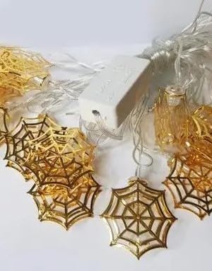MPS MY PARTY SUPPLIERS 10pcs Spiderweb Metal Fairy String Light, Small LED Light White Warm Glow, Battery Operated Fairy String Lights, Metal led Lights for Home Decoration, Diwali Lights