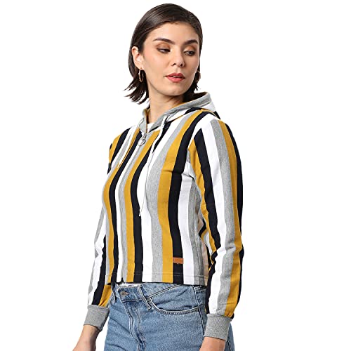 Image of PINACOLADA Women Cotton Zipper Sweatshirt Relaxed Fit for Casual Wear | Full Sleeves | Stylish Sweatshirt Crafted with Comfort Fit and High Performance for Everyday Wear