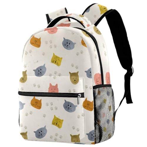 Sac de voyage décontracté multicolore avec motifs chats pour adolescents et adultes