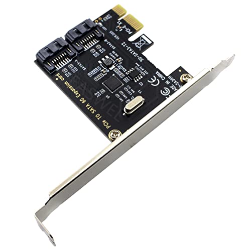 Laptop PCIe SATA 3.0 Card,PCI Express to 2 Port SATA III 6GB/s Expansion Card