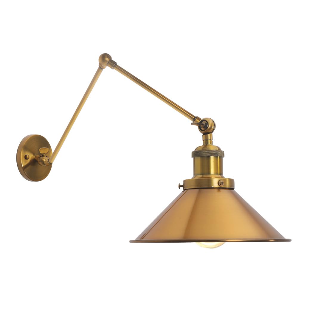 Applique murale LED intérieure avec bras pivotant réglable, lampe murale industrielle vintage intérieure, lampe de table de nuit en métal, lampe murale de lecture pour salon, chambre à coucher