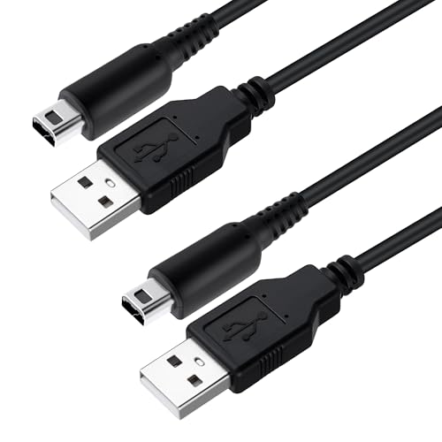 Mcbazel 2 Pièces Câble de Charge USB pour Nintendo DSi, 3DS, 2DS, Compris les Versions New et XL - Noir, 1,2M Chargeur