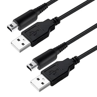 Mcbazel 2 Piezas Cable Cargador USB para Nintendo DS, DSi, 3DS, 2DS, Incluyendo las Versiones New y XL - Negro