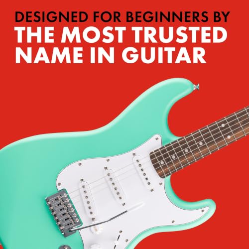 Image of Fender Squier Debut Stratocaster Beginner Electric Guitar Kit Seafoam Green | Complete starter pack with Frontman 10G amp, padded gig bag, strap, free lessons, 2-year warranty included