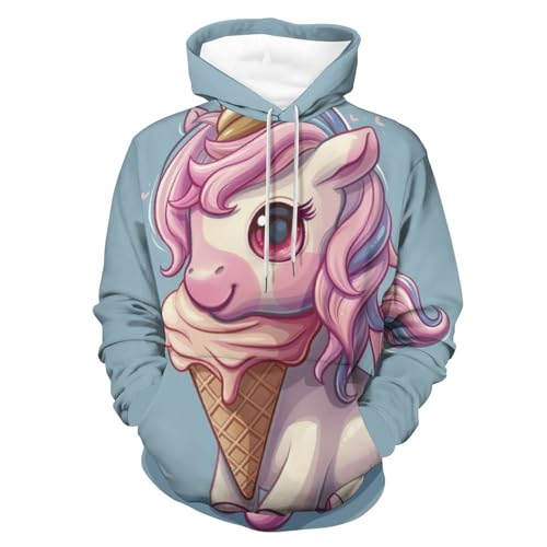 Pullover licorne et glace fini les vêtements ternes avec ce sweat homme femme S