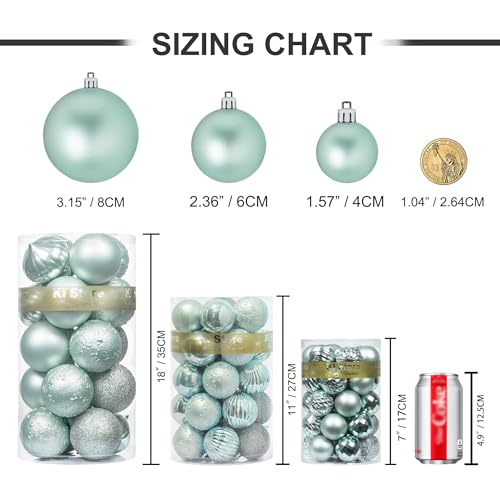 image for KI Store Seaform Green Christmas Balls 34pcs 2.36-Inch Christmas Tree 