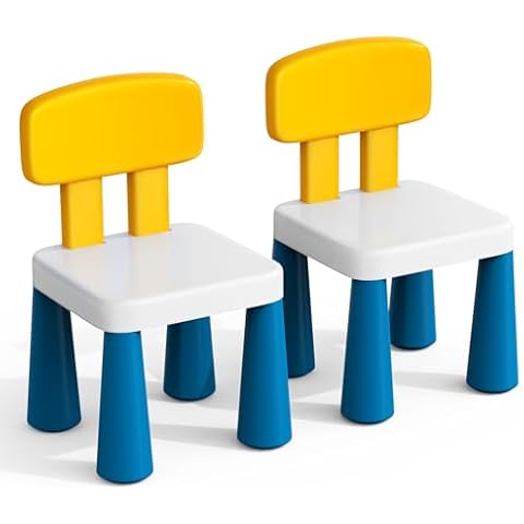 OCATO 2 Pcs Plastic Toddler Chairs: Kids Chair for Table Birthday Gifts Step Stool Lightweight Indoor Outdoor School Playroom Nursery Beach Camping Activity Small Chair for Kids Boys Girls Age 3-6 Cover