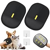 2 Stück Tierhaarentferner Handschuh, Wiederverwendbare Antistatische Fell Magnet Handschuh Katze, Fellmagnet, Pet Hair Remover Glove, Katzen Hunde Handschuhe Fellpflege Für Reinigungs (2PCS +2 Haken)
