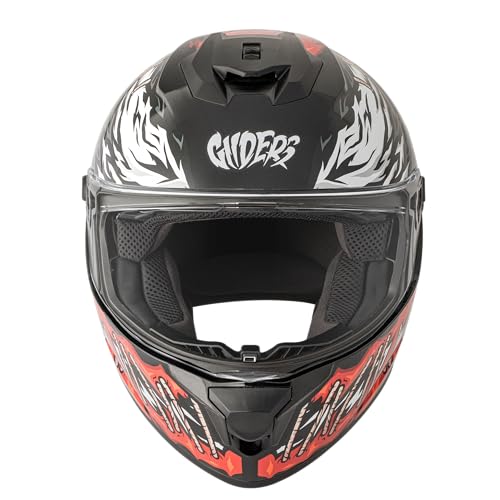 Gliders Vector DV D1 Full Face Helmet Black Black with White and Red - Image 3