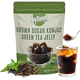 Picture of Green Tea Jelly – Vegan, Halal, Gluten-Free, Dye-Free | Jel Dessert made with Natural Brown Sugar & Konjac | 8 Counts (makes 40oz+)