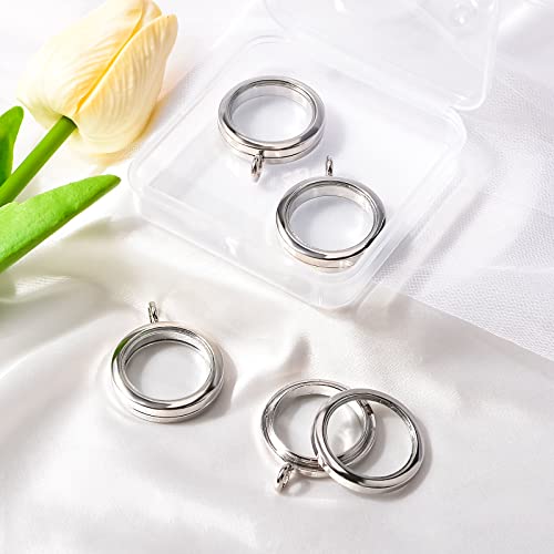 WANDIC Rhinestone Photo Charms, 4 pieces silver Round Memory Locket Pendant Bridal Wedding Bouquet Charms for Photo or Decoration 30mm - Image 4