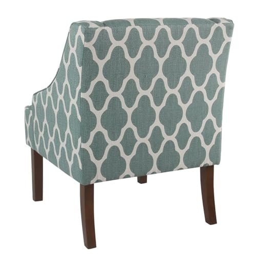 HomePop Classic Swoop Arm Chair, Teal Geometric - Image 5