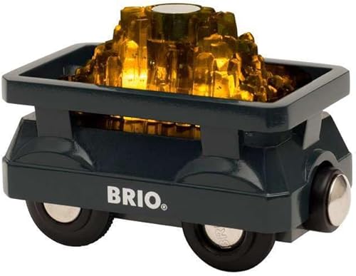 BRIO World - 33896 - Carro dorado iluminado, juego interactivo de 2 piezas de carros de juguete | Mejora la creatividad | Compatible con todos los