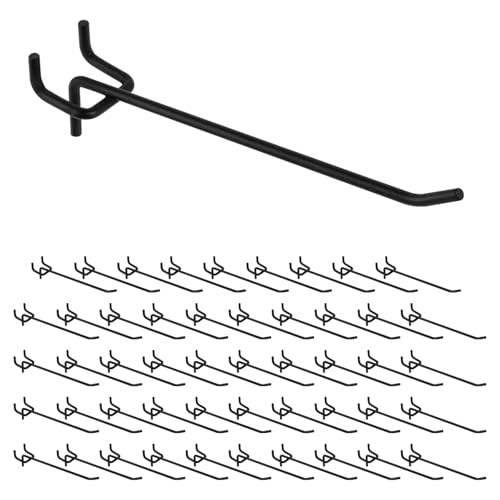 Polmart Black 6" Heavy Duty Pegboard Hooks (Black, 6-inch, 50-Pack) by Polmart - Used condition - US$28.40
