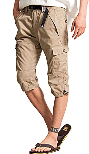 (アウトドア)OUTDOOR メンズ 7分丈 カーゴパンツ クロップドパンツ スリム 接触冷感 吸水速乾 UV 085110 LL 95(BEG/ベージュ)【+】