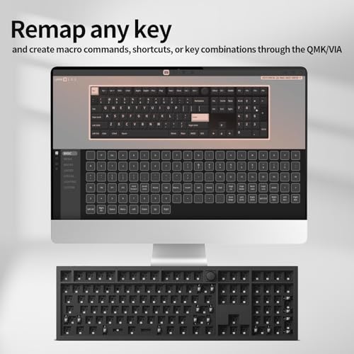 Image of Keychron Q6 Max QMK /VIA Wireless Custom Mechanical Keyboard Barebone Knob Version, Full-Metal Hot-Swappable RGB Backlight 2.4 GHz /Bluetooth /Type-C Wired for Mac /Windows /Linux - Black