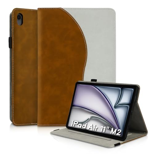 Succtopy Hülle für iPad Air 11 Zoll M3 2025/ M2 2024 Schutzhülle Ultradünne PU Leder mit Standfunktion und Stifthalter Tablet Hülle iPad Air 11 Zoll M3 2025/ M2 2024 Braun