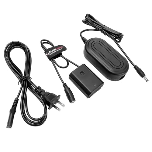 Alvin’s Cables NP-FZ100 Dummy Battery AC Power Adapter Charger Kit for Sony FA7V, FX3, FX30, A7III, A7 IV, A7S III, A7R III, A7R IV, A7R V, A7C, A7C II, A7CR, A9, A9 II, A6600, A6700, ZV-E1,ZV-E10 II
