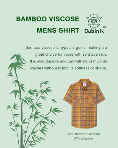Dubinik® Mens Short Sleeve Button Down Men Button Up Short Sleeve Two Pockets Soft Vintage Regular Fit Casual Shirts Charcoal Grey - Image 4