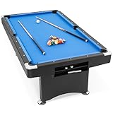 84’’ Pool Table 7FT Game Table Billiards Tables with Includes Accessories, 2 Cue Sticks, Billiard Balls, Rack, Felt Brush and Chalk for Family Game Room Basements