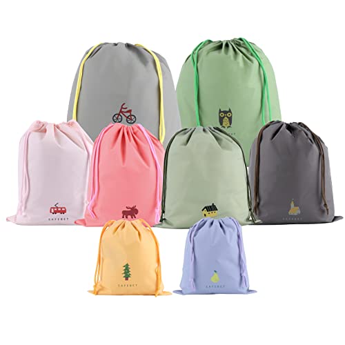 Wasserdicht Packbeutel,Packbeutel Wasserdicht Reisebeutel Organizer Tunnelzug Packsack Aufbewahrungsbeutel Schuhbeutel Bunt Packbeutel für Kosmetik Unterwäsche Koffer Sport Schuhe 8 Muster 3 Größen Cover