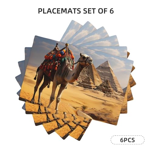 Sets de table pyramide camel en lin tissé pour sublimer vos dîners