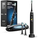 Aquasonic Clinical AQ Ultra-Whitening Smart Toothbrush with Touchscreen, Bluetooth & Brushing Coach - 2 Brush Heads & UV Sanitizing Charging Case