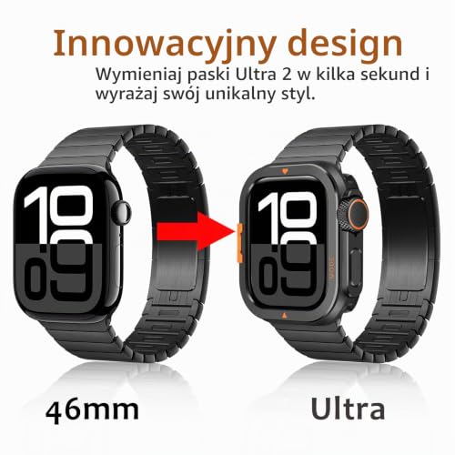 Amizee Wytrzymała metalowa obudowa do Apple Watch Series 11/10 46 mm