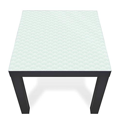 banjado Glas Abdeckplatte 55x55cm für Beistelltisch IKEA Lack - Couchtisch Motiv Strahlen Mint - dekorative Glasplatte Tisch als Schutz - 4mm Sicherheitsglas - Made in EU