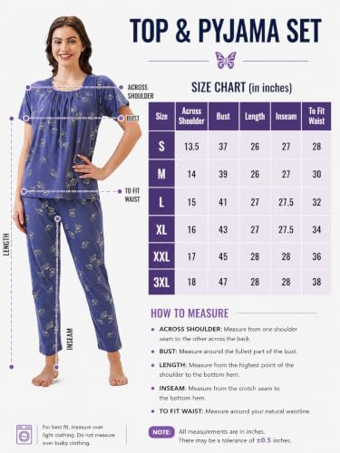 Image of AV2 Women's Cotton Printed Short Sleeve Night Suit Set | Pajama Set | Casual Night Dress for Women | Airport Look Coord Set -2128