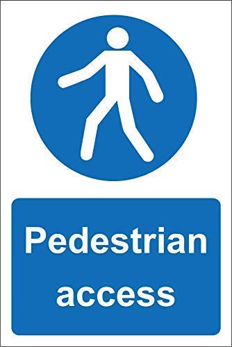 Biopracess Pedestrian Access Safety Sign For Outdoor & Indoor Metal Sign 8x12 Inches