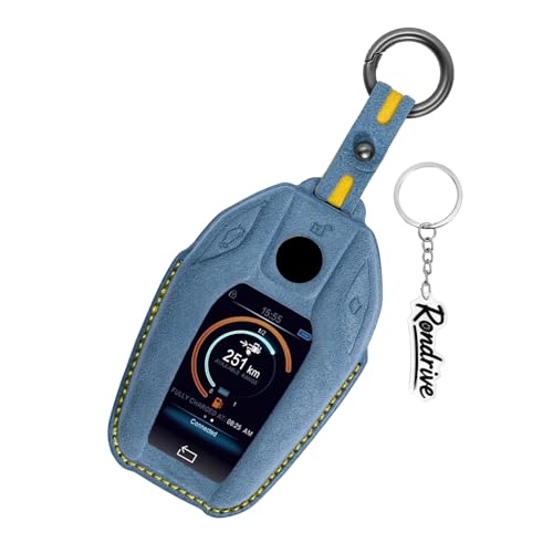 Coque de clé BMW en daim pour Série 5 G30 X5 G05 avec protection d'écran LCD