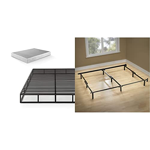 Zinus Quick Lock Metal Box Spring / 7.5 Inch Mattress Foundation/Strong Metal Structure, King & Compack Metal Bed Frame / 7 Inch Support Bed Frame For Box Spring And Mattress Set, Black, King #TOP7