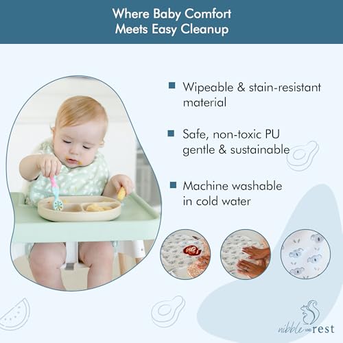 Image of Nibble and Rest Highchair Insert Cover, Compatible for IKEA Antilop Highchair, High Chair Accessories Stain-Proof and Wipeable Insert Cover (Cushion NOT Included)(Sagedots)