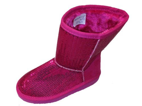 Dona Michi Leather Kid's Fun Sequin Faux Fur Fashion Slip On Casual Boots