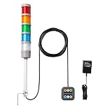 ANDONT 5 Stack Super Bright LED Andon Tower Lights with Buzzer, Red/Yellow/Green/Blue/White, On/Off/Flash...