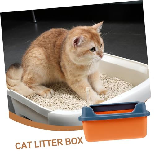 FUOYLOO 1 Conjunto De Caixa caixa de areia para gatos penico aberto para gatinho banheiro de gatinho