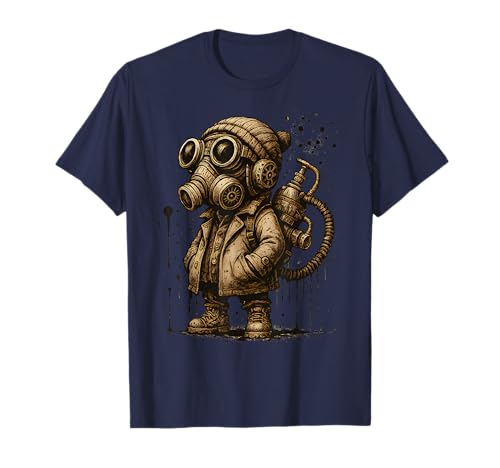 Cool Vintage Style Gas Mask Character for Kids T-Shirt