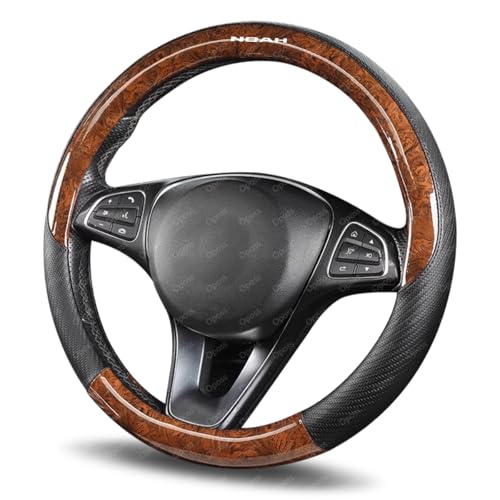 トヨタ NOAH ノア 車用ハンドルカバー滑り止めステアリングカバー NOAH ノア 80系 ステアリングカバー木目調 PUレザー高級 おしゃれ 滑り止め加工 立体グリップ 四季通用 37cm?38cm対応車用ハンドルカバー(ブラウン)