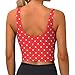 Red and White Polka Dots Print Lightweight Trendy Women Sports Vest Yoga Workout Running Vests All Seasons