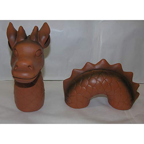 3-tlg. lustiger Deko Drachen Lindwurm 46x9x20cm Garten Figur Polystone Fantasy - 5